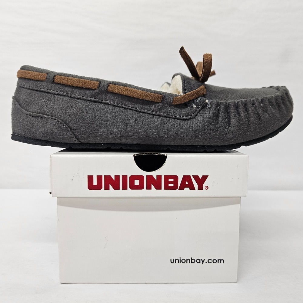 Unionbay Yum Moccasin Slippers Faux‎ Fur Lined UB18YUM70 Grey Women's Size 6